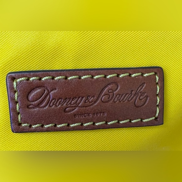 Dooney & Bourke Vintage Yellow Nylon and Leather trim accessory/cosmetic bag - Picture 2 of 7